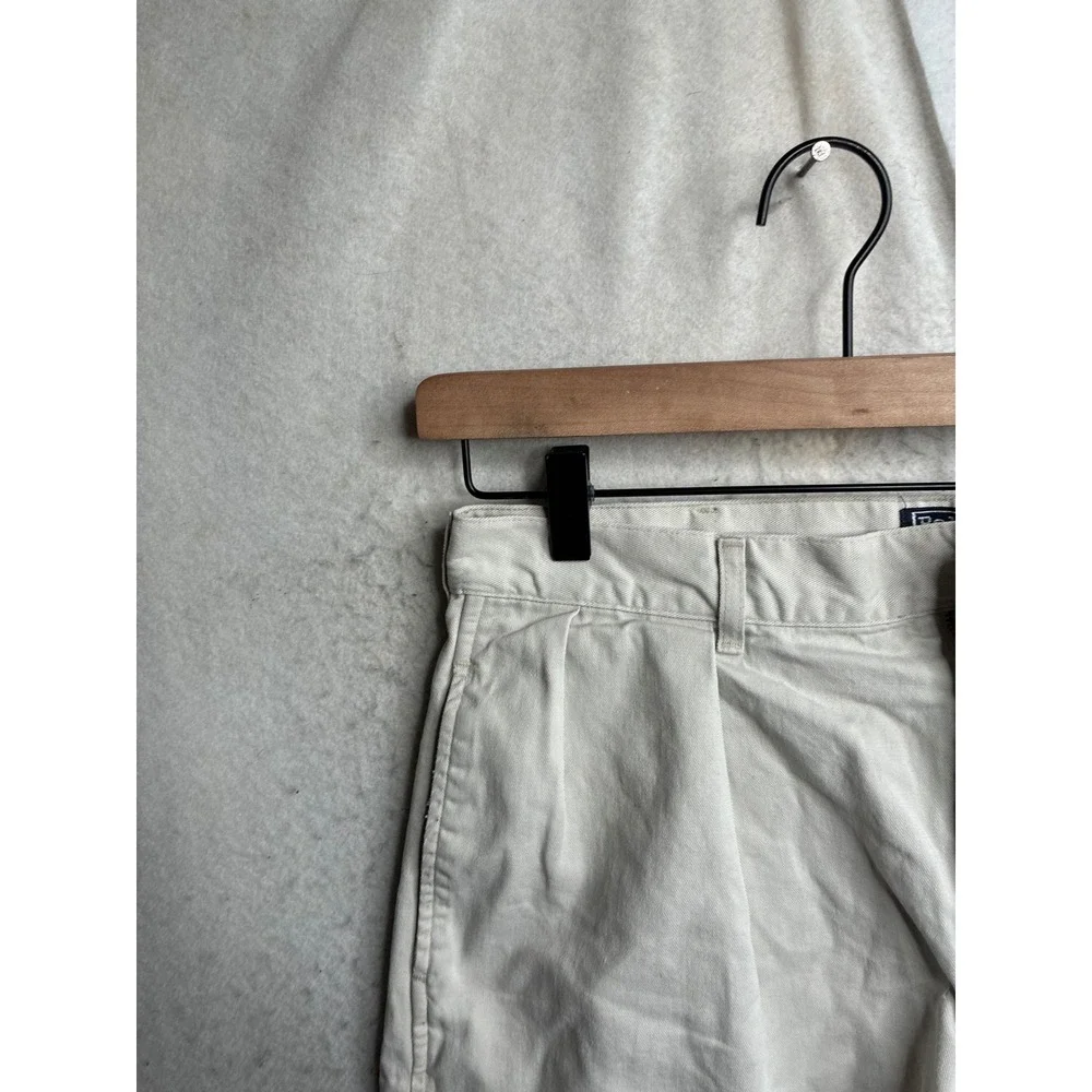 Polo Ralph Lauren Andrew Shorts Mens 34 Tan Beige Pleated Chino Cotton USA 90s